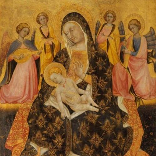 Mother & Child Mint Decoupage Paper