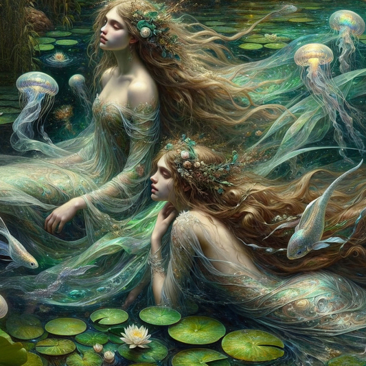 Song of the Water Spirits - Mint Decoupage Paper NEW RELEASE!
