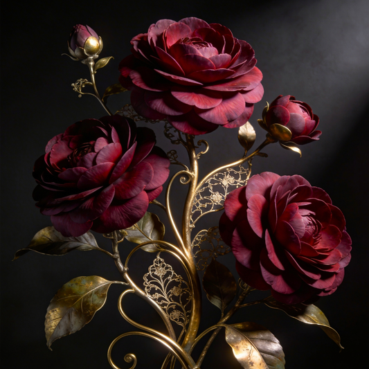 Gilded Bloom - Mint Decoupage Paper