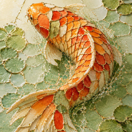 Koi - Mint Decoupage Paper