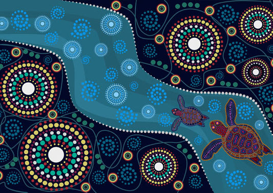 Turtles Swimming - Mint Decoupage Paper